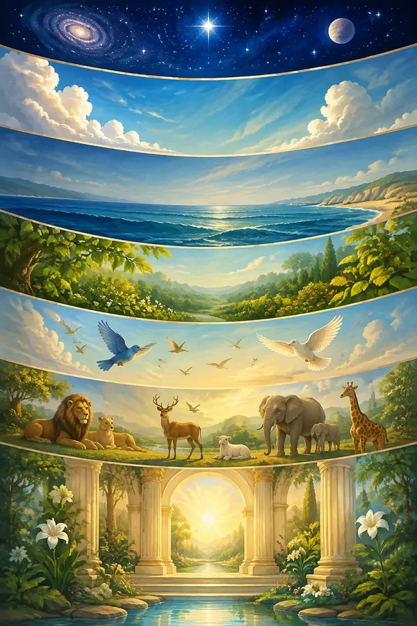 Creation and the Seventh Day study illustration.