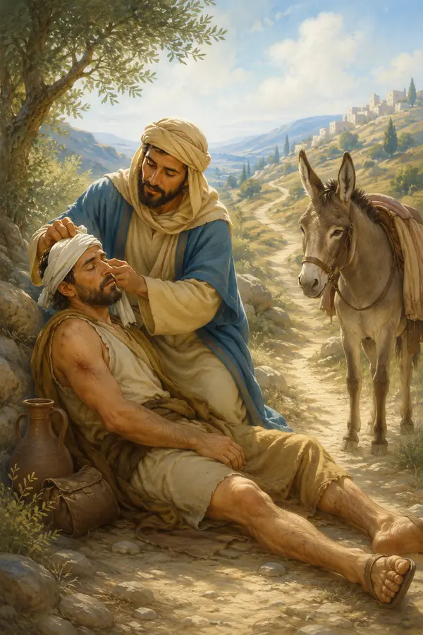 The Great Samaritan booklet illustration.